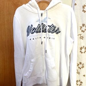 White Hollister Zip Up